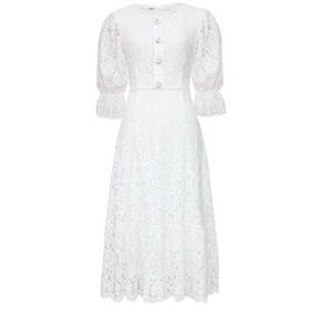 Elegant White Lace Dress Luxelim size S